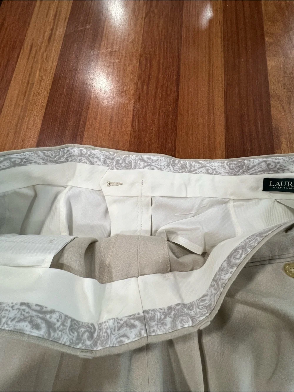 Ralph Lauren Men’s Light Beige Dress Pants - 100% Linen 42/30